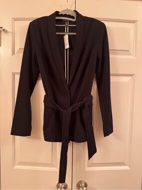 NWT White House Black Market Black Tie-Waist Blazer